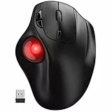 SABLUTE Kabellose Trackball Maus, Ergonomische Maus, Präzises und Reibungsloses Tracking, 3-Geräte-Verbindung (Bluetooth oder 2,4G USB-Empfänger), 5 DPI-Stufen für Mac, Windows