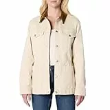 Amazon Essentials Damen Regular-Fit Sneaker-Jacke Denim Mit Geringem Stretchanteil Eng Anliegende Taille, Ecru, S