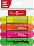 Faber-Castell 254644 Textliner 1546 Textmarker, Neonfarben, 4 Stück