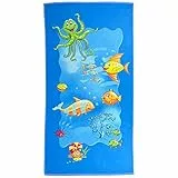 ESPiCO Strandlaken Badetuch Strandtuch Unterwasser Meer Fische Krake Muschel Seeigel Weltmeer 75 cm x 150cm
