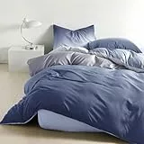 Soifox Bettwäsche 140x200 Blau Bettgarnitur - Bettwäsche Sets Microfaser Bettbezug 140 x 200cm mit Kissenbezug Bügelfrei & Knitterfrei Modern Deckenbezug mit Reißverschluss