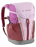 VAUDE Kinderrucksack Mädchen Puck - komfortabler Wanderrucksack Kinder 10L, Wetterfester Schulrucksack mit Regenhülle & Lupe, viel Stauraum, raspberry,Einheitsgröße