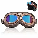 FOSDICK Motorradbrille Retro, Motorrad Brille Herren, Motorradbrille Winddicht, Vintage Motorrad Brillen, Fliegerbrille, Motorradbrillen für Fahrrad Skibrillen Vintage Motorräder Brille für ATV Bike
