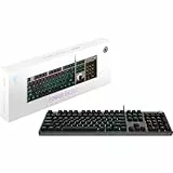 MSI Force GK310 Mechanische Gaming-Tastatur FR – AZERTY, austauschbare rote Switches, ergonomische Tasten, RGB-LED 20 Modi, abnehmbare magnetische Abdeckung, USB 2.0 – volle Größe