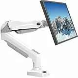 HUANUO Monitor Halterung Für 13 Bis 32 Zoll Bildschirme, Monitor Arm Mit Gasfeder in Weiß, Verstellbarer Monitorständer Für 9 Kg Schwere Computer Bildschirme, Vesa-Halterung Mit Klemme Und Tülle