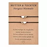 VU100 2pcs Mutter Tochter Armband Mutter Tochter Geschenk Tochter Geschenk von Mama herzförmig Edelstahl verstellbar Mutter Tochter Armband für Mama Tochter Mädchen