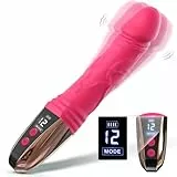 Dildo Vibrator Sexspielzeug für Frauen Solo - LED Realistische Vibratoren mit 12 Starke Vibration für Frauen Klitoris & G Punkt Stimulation Leiser Realistische Dildos Sex Spielzeug für die Frau - Rot
