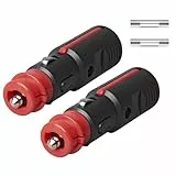 KFZ Universal 12V Zigarettenanzünder Stecker, 21mm Zig./ 12mm DIN- Ersatz Zigarettenanzünder Steckdose 12-24 Volt Normstecker mit 10A Sicherung für Auto LKW PKW Wohnmobil Motorrad (2 PCS)