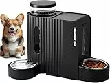 Gardner Pet Automatischer Futterspender für Katzen/Hunde 2 Näpfe(6L*2), Nicht elektrisch Futterautomat und Wasserspender mit Edelstahlschüssel, Ohne Strom, BPA Frei, Gravitation Katzenfutter Schwarz