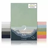 Laleni Jersey Spannbettlaken - Oeko-TEX zertifiziertes Bettlaken für Baby- und Kinderbetten aus 100% Baumwolle in Größe 70x140 cm, Grün