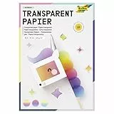 folia 785 - Mappe mit Regenbogentransparentpapier, farbig sortiert, 10 Blatt, 115 g/qm, ca. 22,5 x 32 cm, ideal zum Gestalten von Windlichtern, Fensterbildern und anderen Bastelarbeiten