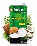 AROY-D Kokosnussmilch I Cremige Kokosmilch zum Kochen & Backen I 100% Vegan & Laktosefrei I Ideal für Currys, Desserts, Smoothies & Cocktails I 1 x 1 l