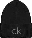 Calvin Klein Damen Strickmütze Re-Lock Wintermütze, Schwarz (Ck Black), Onesize