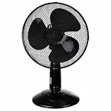 LEX XXL Tischventilator Premium Ventilator Windmaschine Ø30 cm, 3 Geschwindigkeiten, Leistung: 45 Watt Oszillation, 50cmFarbe:Schwarz