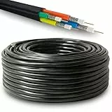 Premium X 50m Quattro Quad Kabel 4in1 SAT Koaxialkabel 4-Fach Weiß Antennenkabel 90dB 2-Fach geschirmt Digital 4K 8K UHD DVB-S2 für LNB Multischalter Koax Fernsehkabel