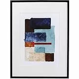 Kare Design Bild mit Rahmen Box Back, Blau, Wanddekoration, Kunstwerk, Bilderdruck auf Baumwollleinwand, Massivholz Rahmen, Glasfront, Abstrakt, Modern, Wohnzimmer, 80x60x3cm