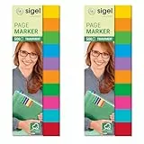 SIGEL HN684 Haftmarker Folie, 500 Mini-Streifen, 10 Farben im Format 12,5 x 44 mm (Packung mit 2)