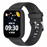 BIGGERFIVE Smartwatch Kinder, 1,8' Smartwatch Uhr Schrittzähler, 24/7 Puls, IP68 Wasserdicht, Schlafmonitor, Wecker, 5 Puzzlespiele mit/ohne App, Fitness Tracker für Mädchen Jungen Teens 5–16