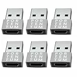 PORTENTUM USB auf USB C 6X Adapter – 480 MB Geschwindigkeit – Premium-Zink ermöglicht mit hoher Hitzebeständigkeit – Adapter USB auf USB C mit nur 4 Gramm
