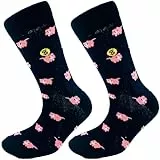 Socks Tunnel Gurken Gemusterte Bunte Socken (DE/NL/SE/PL, Numerisch, 36, 42, Regular, Regular, schwarzes Schwein)