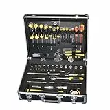 TECH-CRAFT® Werkzeugkoffer 130 tlg. | Heimwerker-Set | Werkzeugkasten aus Aluminium | Werkzeugtasche | Werkstattkoffer | Gewicht ca. 10 kg | Aluminiumkoffer | 52 x 18 x 41 cm