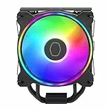 Cooler Master Hyper 212 Halo CPU-Luftkühler tiefschwarzes Aluminium-Finish, 4 kontinuierliche Direktkontakt-Heatpipes mit Lamellen, MF120 Halo2 ARGB-Lüfter, LGA1700 & AM5 Kühler, ARGB Erkennung, V2