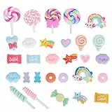 29 Stück Gefälschte Süßigkeiten Set Kunststoff Süßigkeiten Süßigkeiten Harz Bunt für DIY Handwerk Ornamente Dekoration