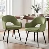 chairus Esszimmerstühle 2er Set Samt 360° Drehbare Küchenstühle Polsterstuhl mit Metallbeine Drehstühle Küche mit Armlehne (Grün)
