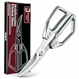 DRAGON RIOT Küchenschere Edelstahl - Silber Meeresfrüchte-Schere Spülmaschinenfest, Scharfe Japanische Küchenschere für Krabben, Garnelen, Hummer, Kräuter und Lebensmittelzubereitung