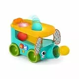 Bright Starts Pop & Roll Safari Bus Ballspielzeug, Elefanten Popper und Werfer, Baby Krabbelspielzeug, Unisex, Alter 6 Monate+