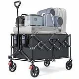 Bollerwagen XXL Plus Faltbar 250L 200KG, Mega Faltbarer Handwagen mit Starken Reifen - Für Strand, Camping, Einkauf, Garten, Tiere, Sport & Angeln als Großer Klappwagen