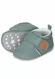 Sterntaler Baby Krabbelschuhe uni – Unisex Babyschuhe aus Canvas mit Jerseyfutter – Knöchelhohe Baby Schuhe mit rutschfester Sternensohle – Krabbelschuhe aus Baumwolle – Größe 18, Farbe steingrün