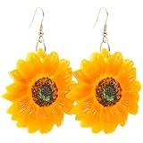 TOYANDONA Sonnenblumen Ohrringe Damen Hakenohrringe Baumelnde Blumenohrringe Leichte Ohrentropfen Für Alltag Hochzeit Geschenk