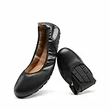DREAM PAIRS Damen Ballerinas Faltbar Runde Zehen Elegante Bequeme Slipper Schuhe für Partys Büro den Alltag,Size 40,Schwarz,DWUMFA2501