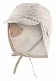 Sterntaler Schirmmütze Nacken Anker - Baby- und Kinder Mütze mit Nackenschutz, Ohrenklappen und Bindeband - Sonnenmütze mit Futter aus Batist (Bio) - Sommer Kopfbedeckung - beige, Größe 51
