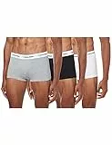 Calvin Klein Herren Boxershorts, Hüft-Shorts, hochwertige Baumwoll-Unterhosen für Männer, mit Stretch-Anteil, elastischer Bund, 3er Pack, Mehrfarbig (Schwarz / Weiß / Grau Meliert), M
