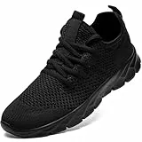 ZGPWZWL Herren Walkingschuhe Turnschuhe Laufschuhe Sportschuhe Fitness Sneakers Trainers für Running Outdoor Sommer Schuhe,Schwarz,EU45