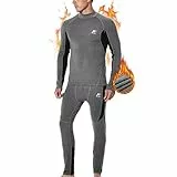MeetHoo Thermounterwäsche Herren, Funktionsunterwäsche mit Rollkragen Skiunterwäsche Winter Thermowäsche Set Atmungsaktiv Thermo Unterwäsche Warm Thermounterhemd & Thermohosen für Männer