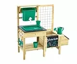 Hape Kinderpflanztisch aus Holz – Gartenspielzeug Set mit Pflanztagebuch, Gießkanne & Werkzeug – Hochbeet & Kräutergarten für Kinder ab 3 Jahren