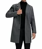GLESTORE Mantel Herren Wintermantel Lang Trenchcoat Herrenmantel Winter Coat Men Dunkelgrau XL