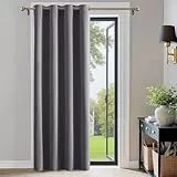 PONY DANCE Verdunkelungsvorhang Grau Thermovorhang Kälteschutz 1 Stück H 210 x B 132 cm Türvorhang Blickdicht Ösenschal Tür Gardinen Wohnzimmer Blackout Curtain