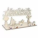 WEDNOK Jugendweihe Geldgeschenke Holz Endlich Erwachsen Aufsteller Alles Gute zur Jugendweihe Geld Geschenke für Junge Mädchen Erwachsene Partyfeiern