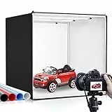 Heorryn Fotostudio Lichtzelt Set 80 x 80 x 80cm Dimmbare Fotobox mit 270 pcs LED-Beleuchtung und 4 Farbhintergründen für die Fotografie