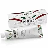 Proraso Shaving Cream Tube Sensitive, 150 ml, beruhigende und cremige Rasierseife für Herren, mit Hafer und Grüntee-Extrakten, Made in Italy, Weiß