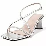 L37 HANDMADE SHOES Damen Dat hill Heeled Sandal, Silber, 39 EU