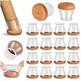 Stuhlbeinkappen, Stuhlbeinschoner Rund, Schutzkappen für Stuhlbeine mit Umwickelte Filz, Filzgleiter für Stühle 16 Stück (Fit:19.1-30mm)