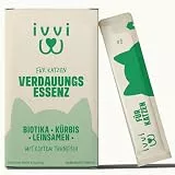 ivvi Verdauungs Essenz für Katzen – 30 cremige Schleck-Snacks mit Thunfisch, Kürbis, Leinsamen & Postbiotikum (aus Probiotika) – Verdauung, Darmflora & Wohlbefinden – ohne künstliche Zusätze – 450 g