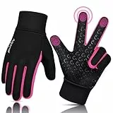 AOTOW Kinder Handschuhe Winter Thermo Laufhandschuhe - Touchscreen Fahrradhandschuhe Warm Kinderhandschuhe Winddichte Warme Fahrrad Handschuh Softshell Reithandschuhe für 4-12 Jahre Kind Jung