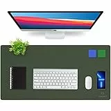 K Knodel Schreibtischunterlage, 80cm x 40cm PVC-Leder Tischunterlage, Wasserdichte Laptop Unterlage für Büro (Dunkelgrün)