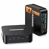 ACEMAGIC M1 Mini PC, AMD Ryzen 7 7735HS (8C/16T, bis 4,75GHz), 24GB LPDDR5 5500 MT/s 1TB NVMe SSD Win 11 Pro Mini Computer, AMD Radeon 680M, 4K Triple Display, USB-C,WiFi6,BT5.2 für Büro & Home Office